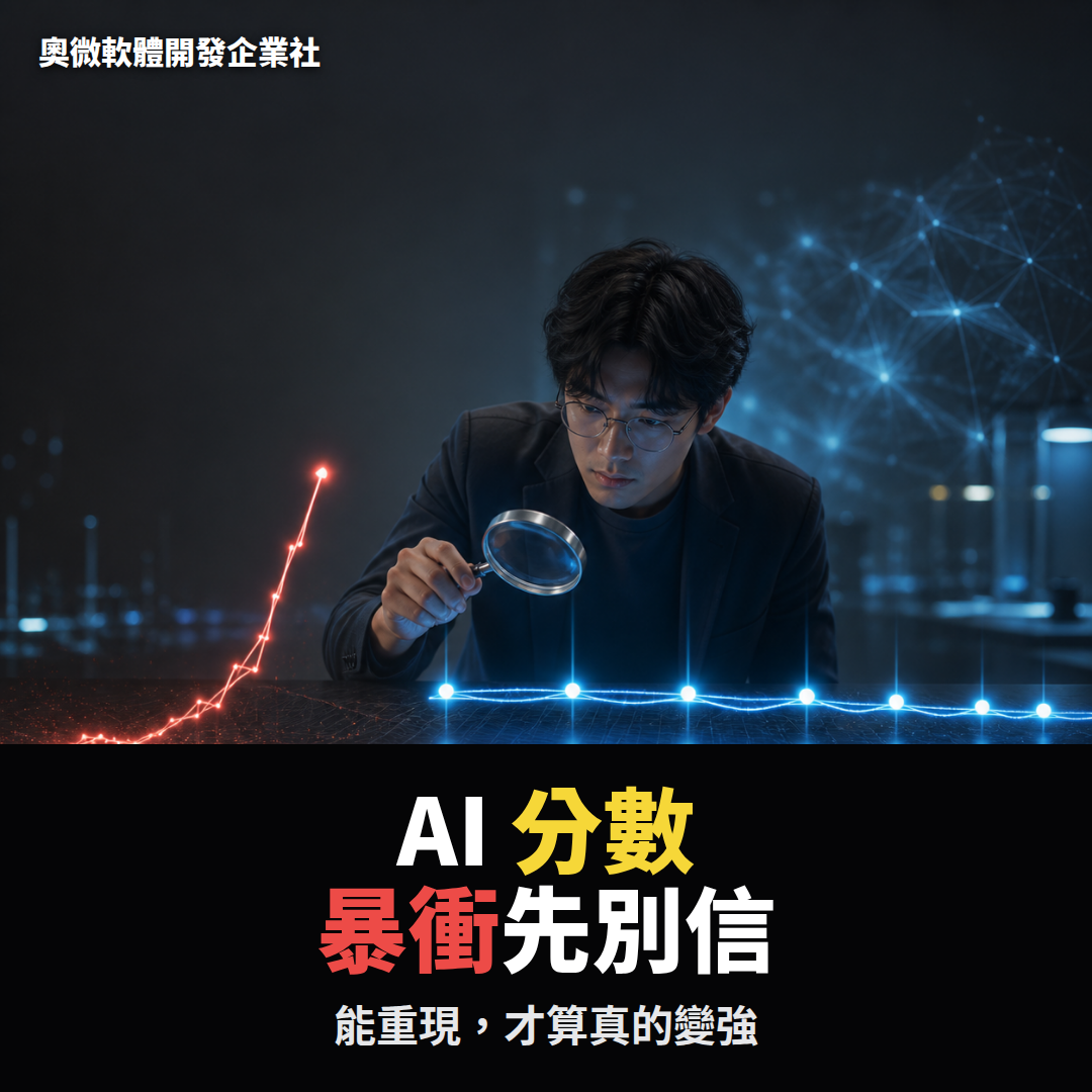 AI 評測分數與可重現性示意圖